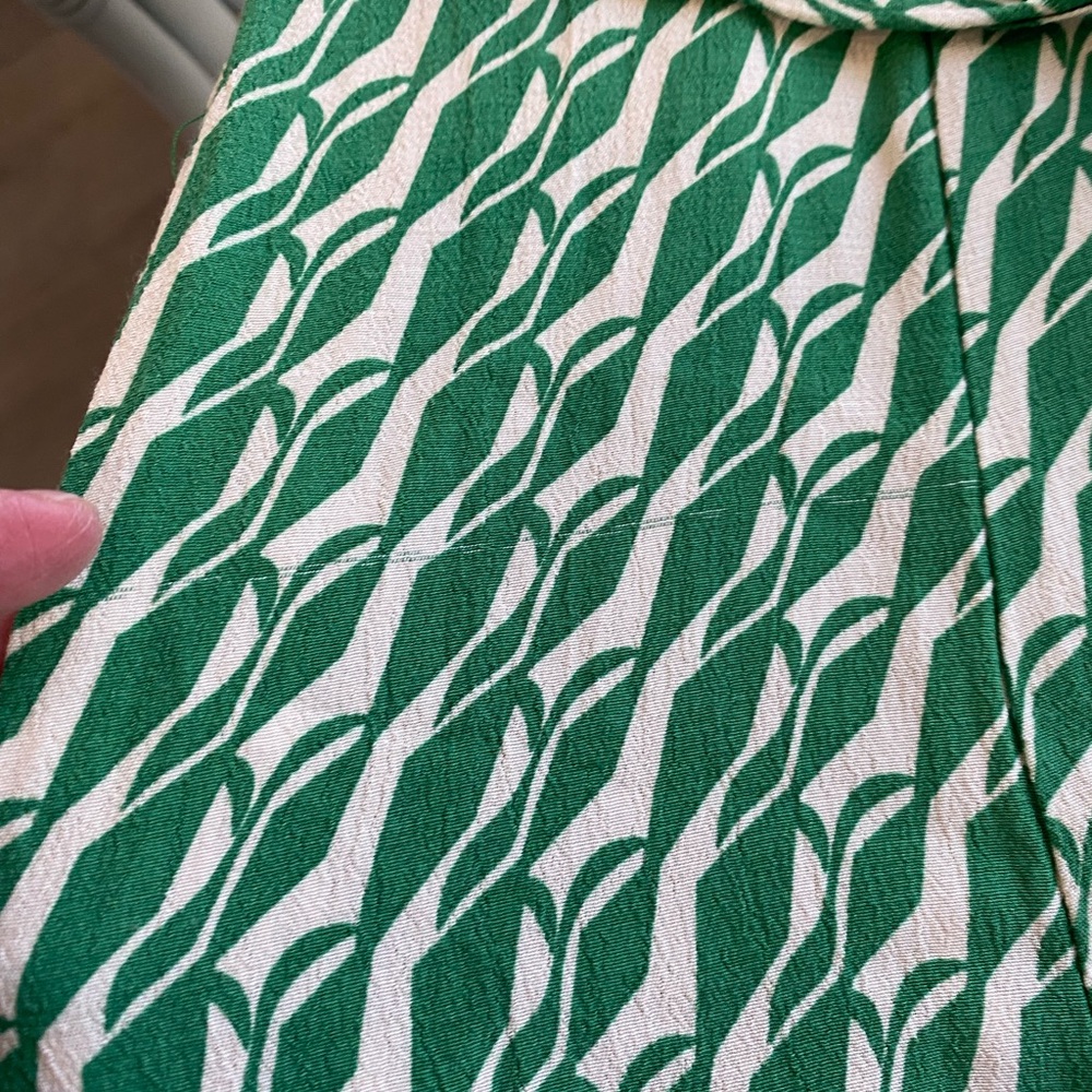 Zara vibrant green and cream colored geometric print midi dress - Picture 10 of 10